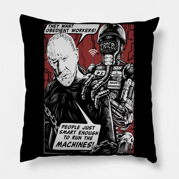 "RUN THE MACHINES" Pillow by joeyjamesartworx