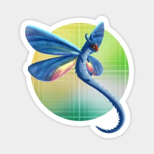 Kawaii Butterfly Dragon - With Background Magnet