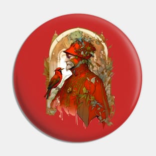 The Cardinals Art Nouveau Design Pin