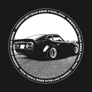 NISSAN DATSUN 280Z FAIRLADY Black 'N White 4 (Black Version) T-Shirt