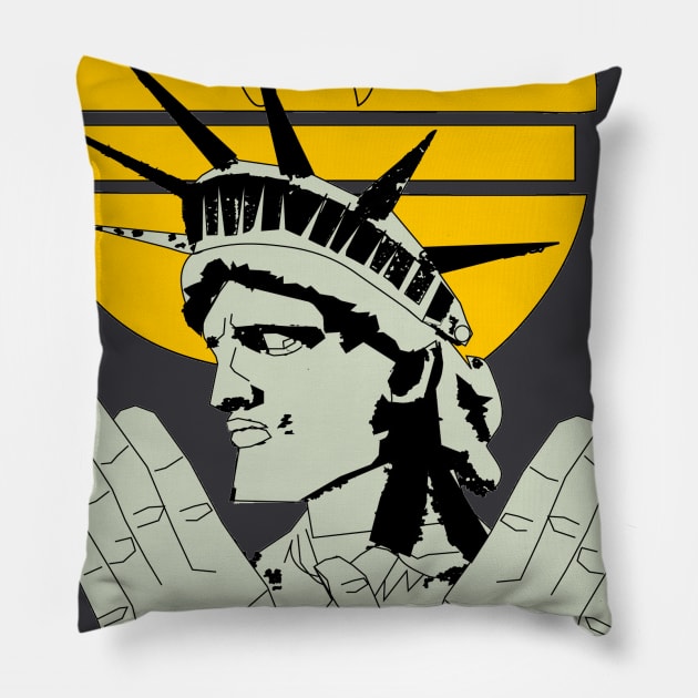 lady liberty Pillow by brandonfoster1650