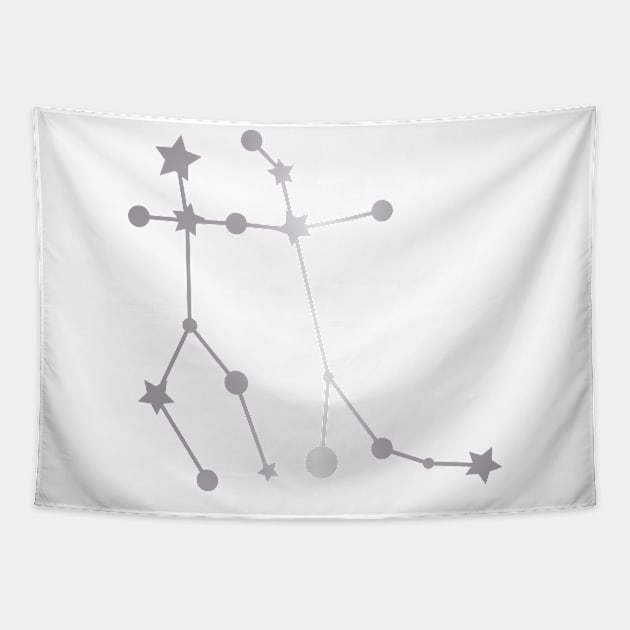 Gemini Zodiac Constellation in Silver Tapestry by Kelly Gigi