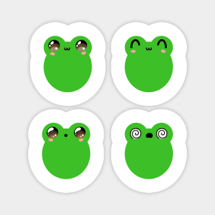Cute frog face expressions v2 Magnet