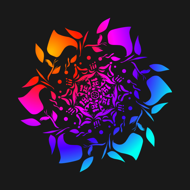 Colorful Mandala flowers pattern by Fadmel