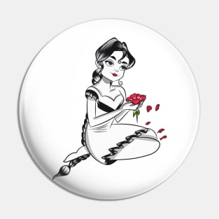 The girl with rose In hand Pin