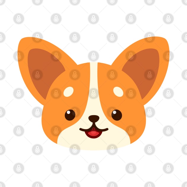 Cute corgi face by Elysart