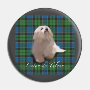 coton de tulear tartan Pin