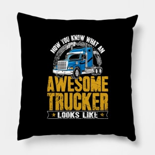 Now you know what an awesome trucker looks like Pillow