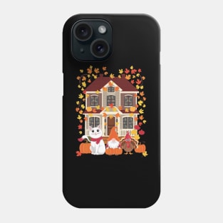 Happy Autumn Thanksgiving British Longhair Cat Gnome Turkey Phone Case