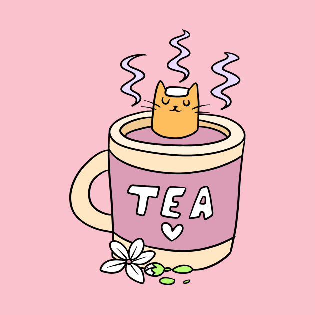 Relaxing Tea Cat by saradaboru