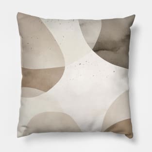 Rustic Abstract Warm Beige Shapes Pillow