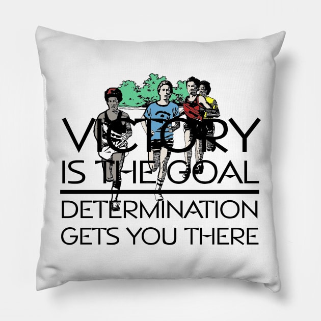 Track Victory Slogan Pillow by teepossible