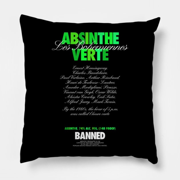 ABSINTHE VERTE Pillow by THEUSUALDESIGNERS