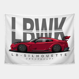 LBWK Silhouette GTR R35 (Vibrant Red) Tapestry