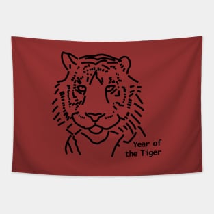 Small Year of the Tiger Outline Tapestry