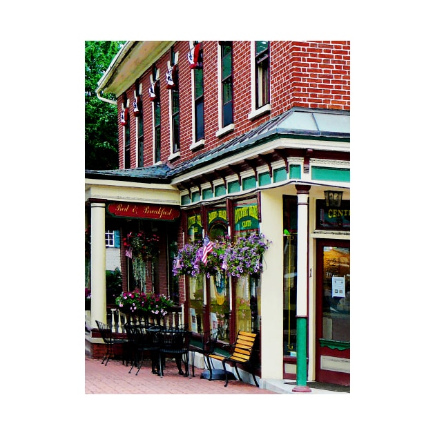 Strasburg PA - Corner Restaurant with Hanging Plants by SusanSavad