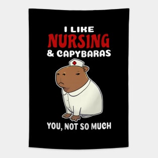 I Like Nursing and Capybaras you not so much cartoon Tapestry