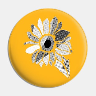 Patchwork Noir Sunflower Pin