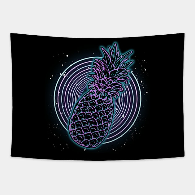 Vaporwave Pineapple Exotic Fruit Tropical Summer Tapestry by ShirtsShirtsndmoreShirts