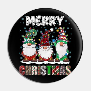 Merry Christmas Gnome Family Funny Xmas Tree Women Men Kids Pin