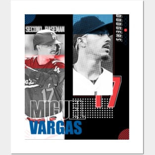 Miguel Vargas baseball Paper Poster Dodgers 6 - Miguel Vargas Mlb Baseball  - T-Shirt