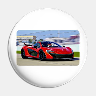 McLaren P1 Cartoon Drawing Action Print Pin