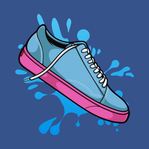 Golf Blue Pink Skate Sneaker by milatees