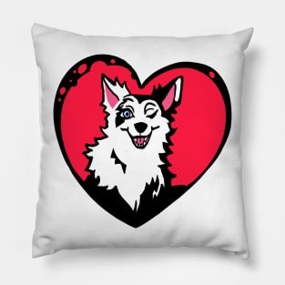 Heart wink dog car sticker plus Pillow