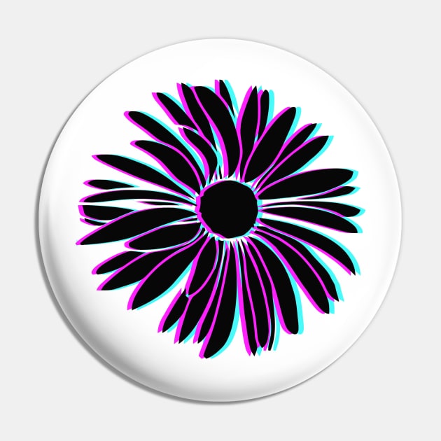 Daisy Flower glitch 3d Pin by GeekCastle