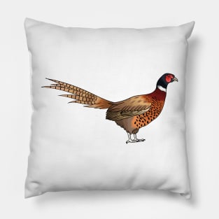 Ring-necked pheasant bird cartoon illustration Pillow