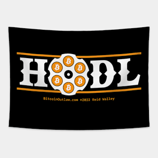 Hodl Bitcoin 6 Shooter White Text Tapestry