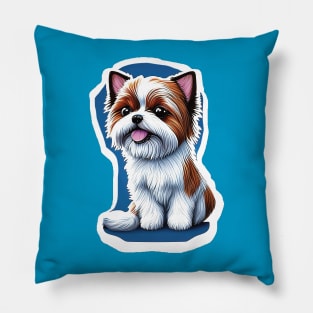 Happy American Biewer Terrier Pillow