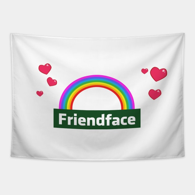 Friendface Rainbow and Hearts Tapestry by Expandable Studios