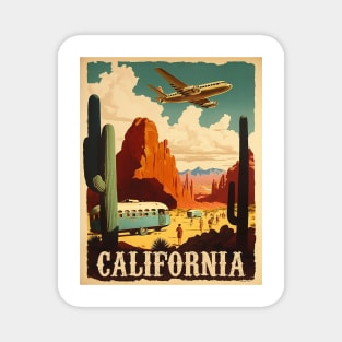 California Desert Vintage Travel Art Poster Magnet