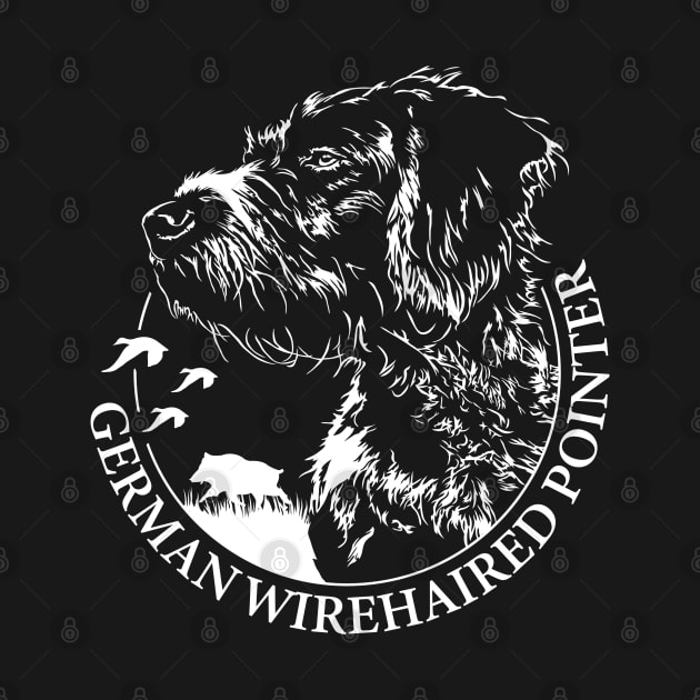 German Wirehaired Pointer Hunting Dog portrait by wilsigns