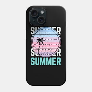 Hello summer Beach summertime Adventure travel lover palm tree sun Phone Case