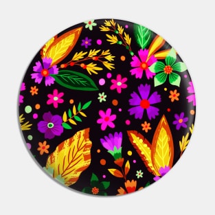 Summer Night - Floral Pattern Pin