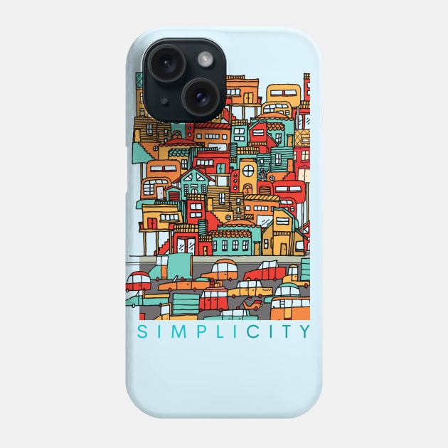 Simplicity - Simple City Retro Art Phone Case by Moshi Moshi Designs