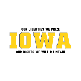 Iowa Motto - Iowa slogan - Iowa history, iowa yellow and black T-Shirt