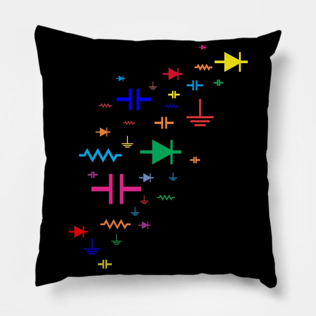 electronics symbols Pillow by inkonfiremx