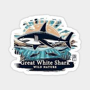 Great White Shark - WILD NATURE - GREAT WHITE SHARK -2 Magnet