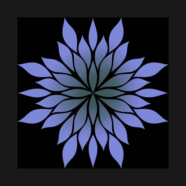 Lilac  floral symmetrical pattern with black background by stupidpotato1