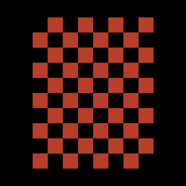 Burnt Orange and Black Chessboard Pattern by californiapattern 