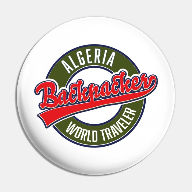 Algeria Backpacker world traveler logo Pin by nickemporium1