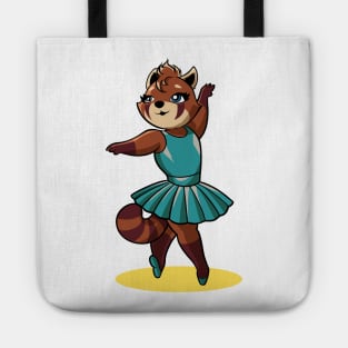 Comic red panda dancing ballet - ballerina Tote