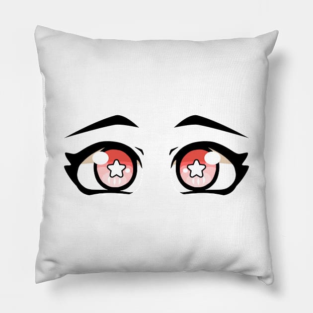 Anime Eyes star red Pillow by Miss_Akane