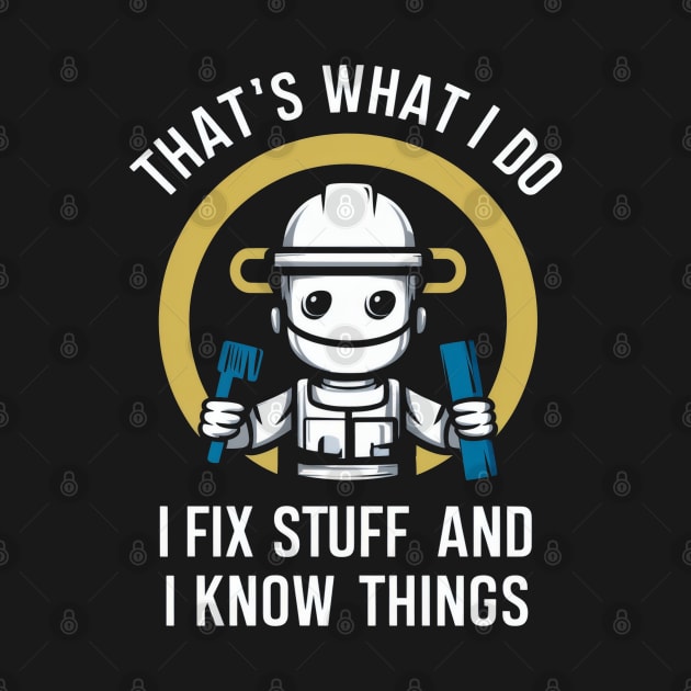 "I Fix Stuff" Funny Mechanic, Engineer, Garage by SimpliPrinter