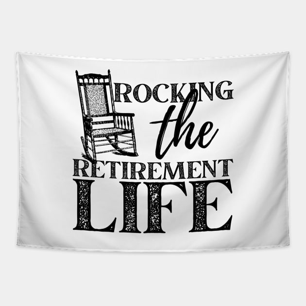 Rocking The Retirement Life Chair Design Tapestry by pingkangnade2@gmail.com