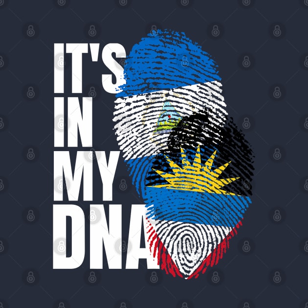 Antigua And Nicaraguan DNA Mix Flag Heritage Gift by Just Rep It!!