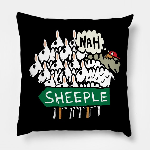 Anti Sheeple Pillow by Mark Ewbie